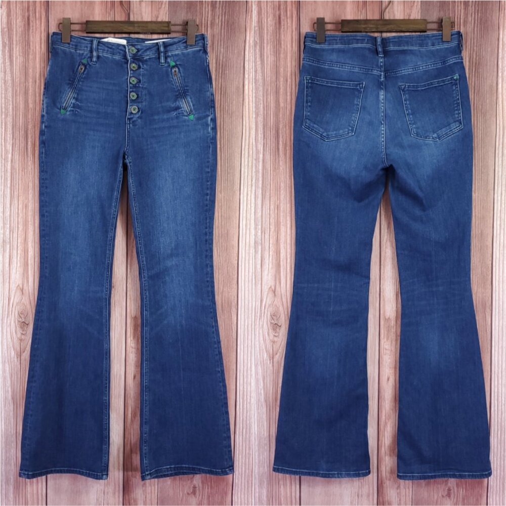 Pilcro and the Letterpress Women's Blue Boot Cut Jeans